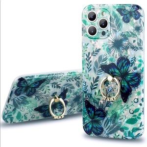 Iphone 12 Pro Max Case,Butterfly for Women Girls with 360 Degree Rotating Ring